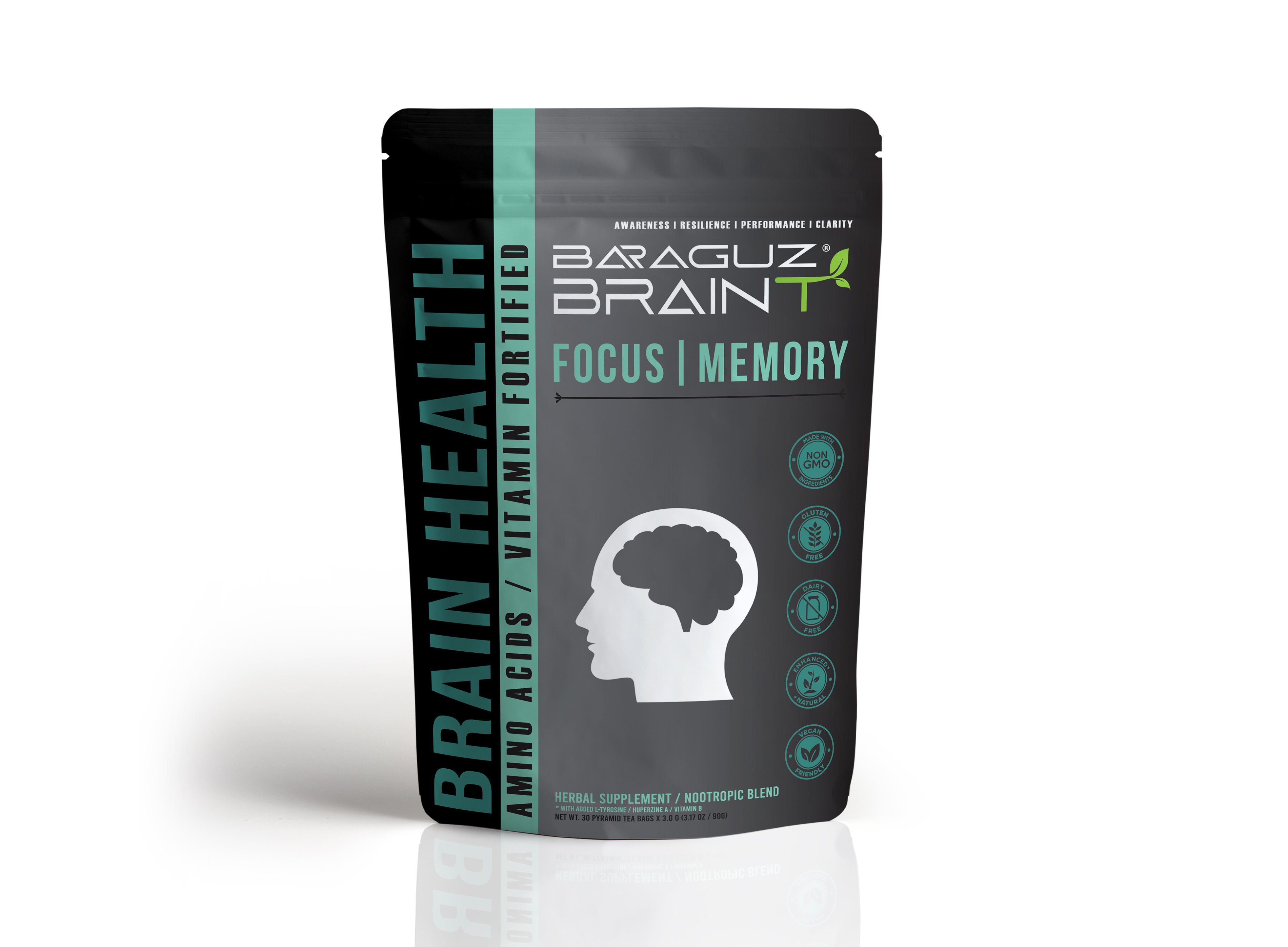 Baraguz BrainT - Brain Health / Focus and Memory Tea (30 Servings) -  AVAILABLE NOW