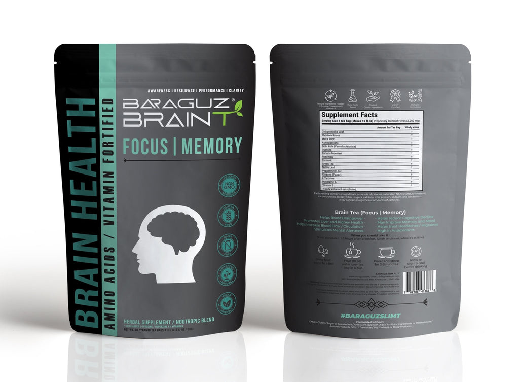 Baraguz BrainT - Brain Health / Focus and Memory Tea (30 Servings) - AVAILABLE NOW - Baraguz