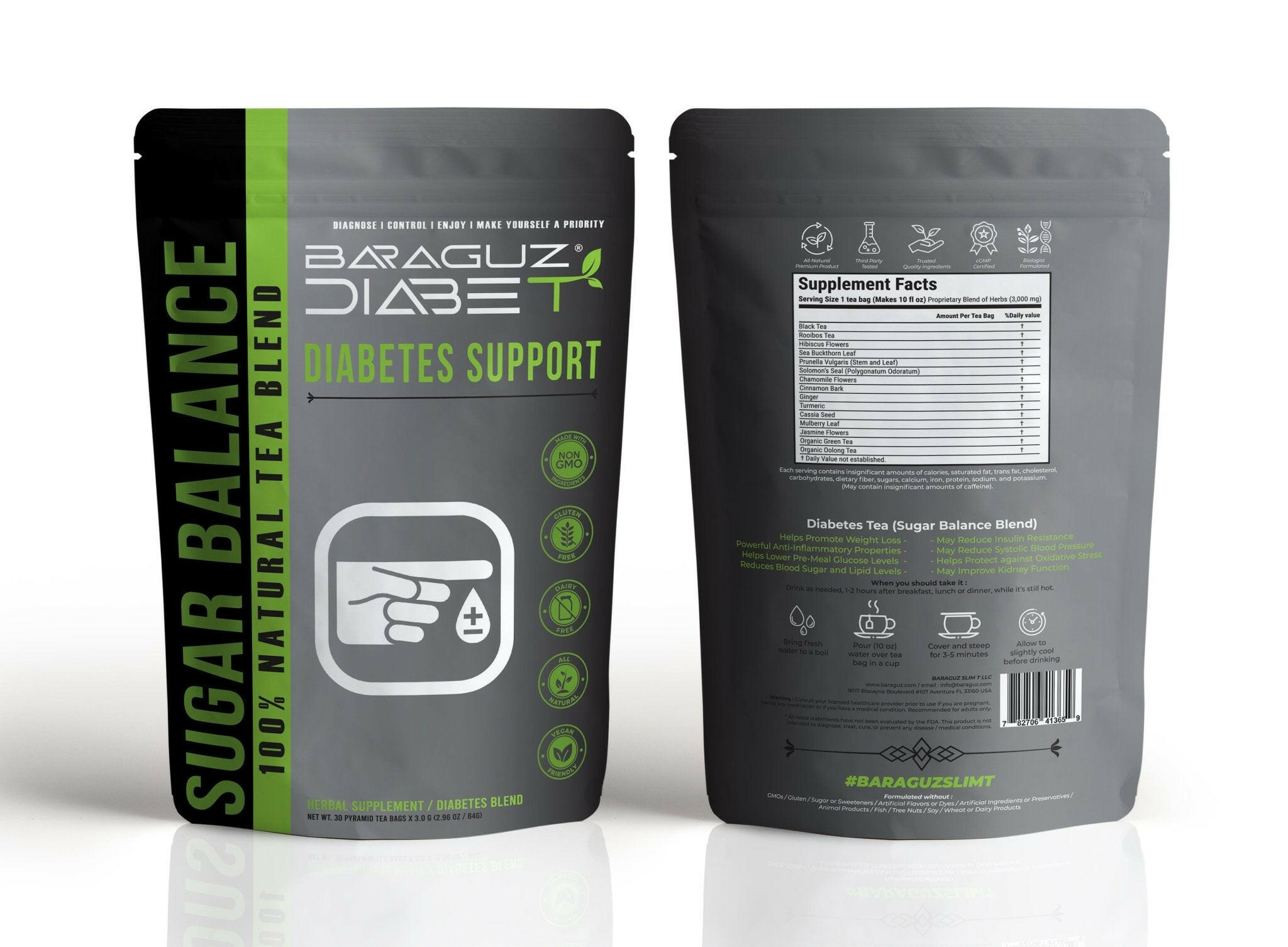 Baraguz DiabeT - Diabetes Support / Sugar Balance Tea (30 Servings) - AVAILABLE NOW - Baraguz