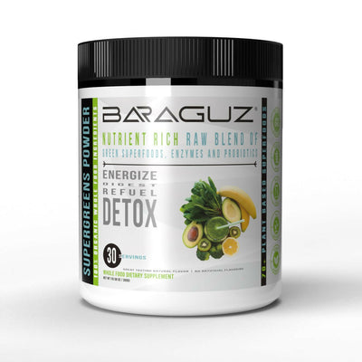 Baraguz Plant Based Supergreens Powder With Enzymes & Probiotics