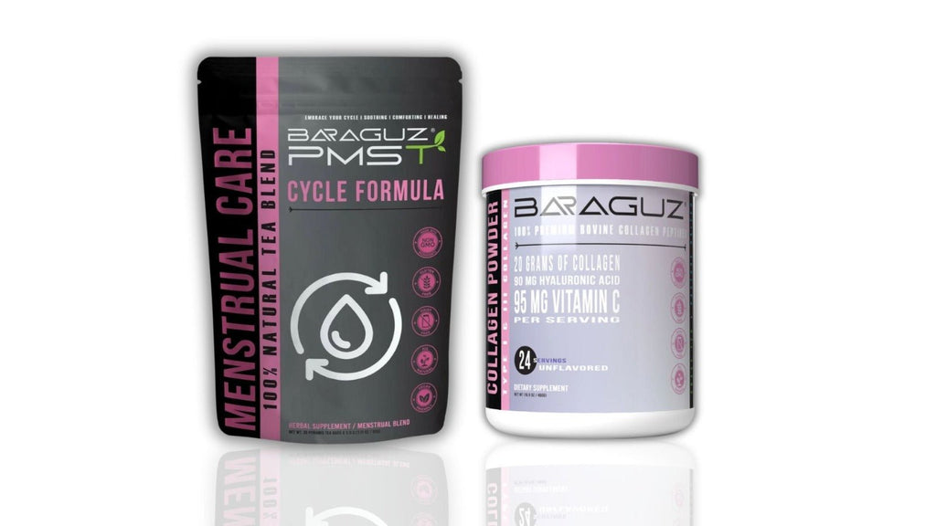 Collagen & PMS Relief Bundle - Menstrual support tea + Beauty Boost - Baraguz