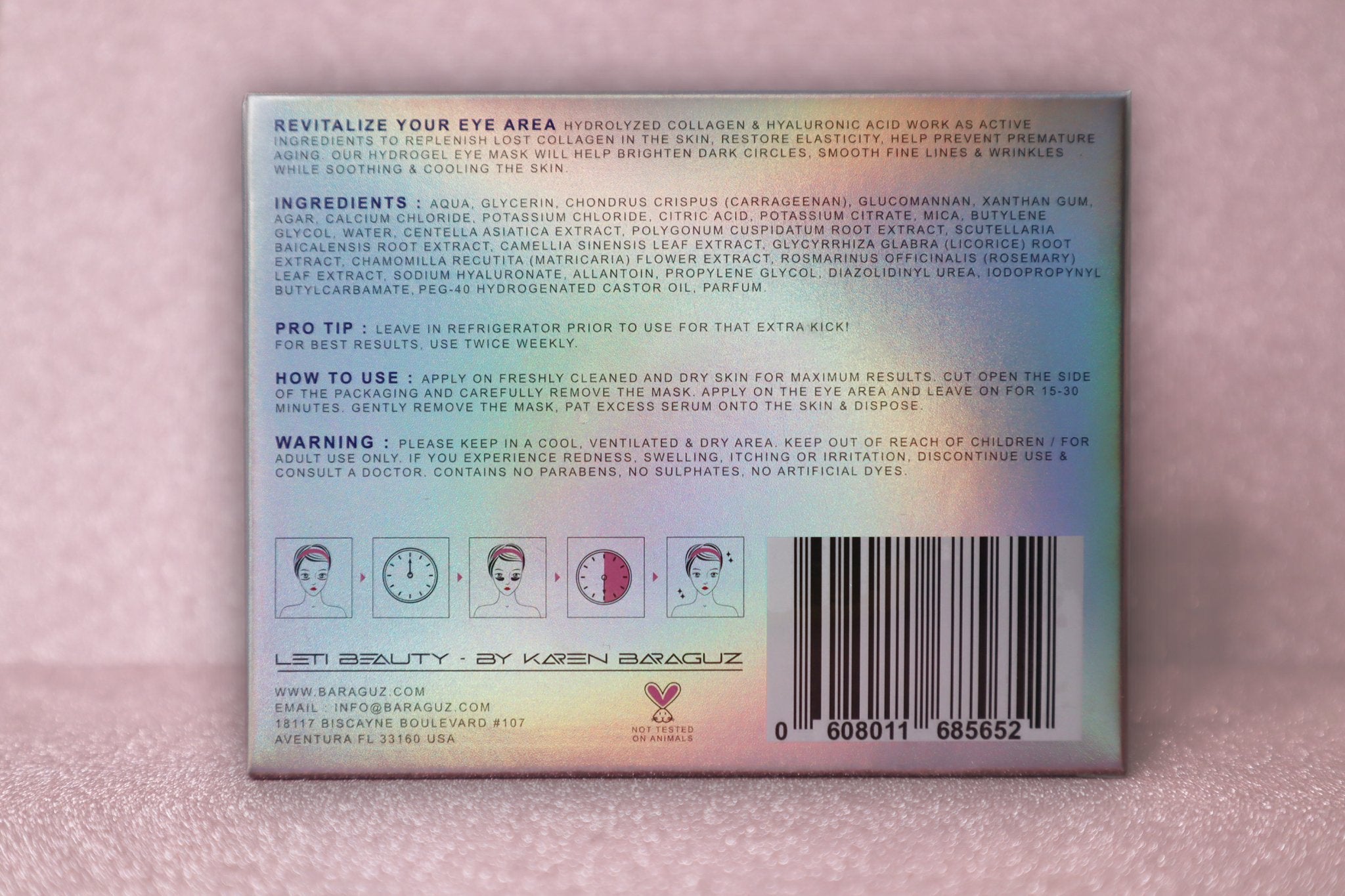 Hydrogel Eye Mask Collagen & Hyaluronic Acid Advanced Reviving Treatment - Pack of 10 - Baraguz